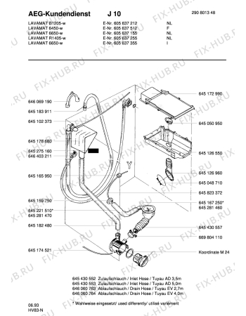 Взрыв-схема стиральной машины Aeg LAVREG. 1405 SENS. - Схема узла Water equipment